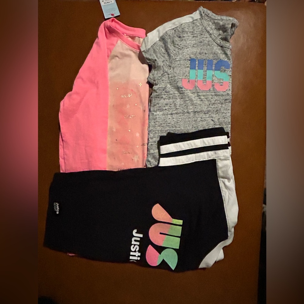 Bundle 3 youth tops. 2 justice and 1 cat and jack youth tops size 10-12